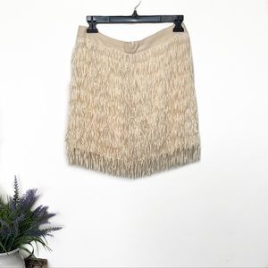 Repost - Cream Color Fringe skirt